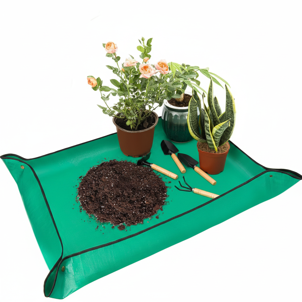 Green Repotting Mat with Black Trim